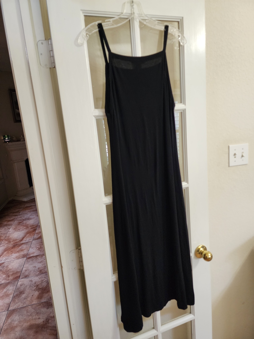 Eileen Fisher S Black Viscose Stretch Jersey Sleeveless Maxi Dress - Picture 5 of 12